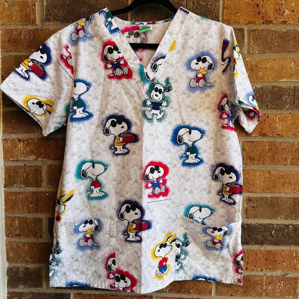 Bundle Peanuts and Flint Stones Medical Scrub Tops